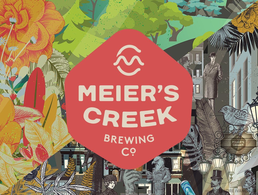 Meier’s Creek Brewing Co Wall Mural Design and Illustration, Cazenovia NY