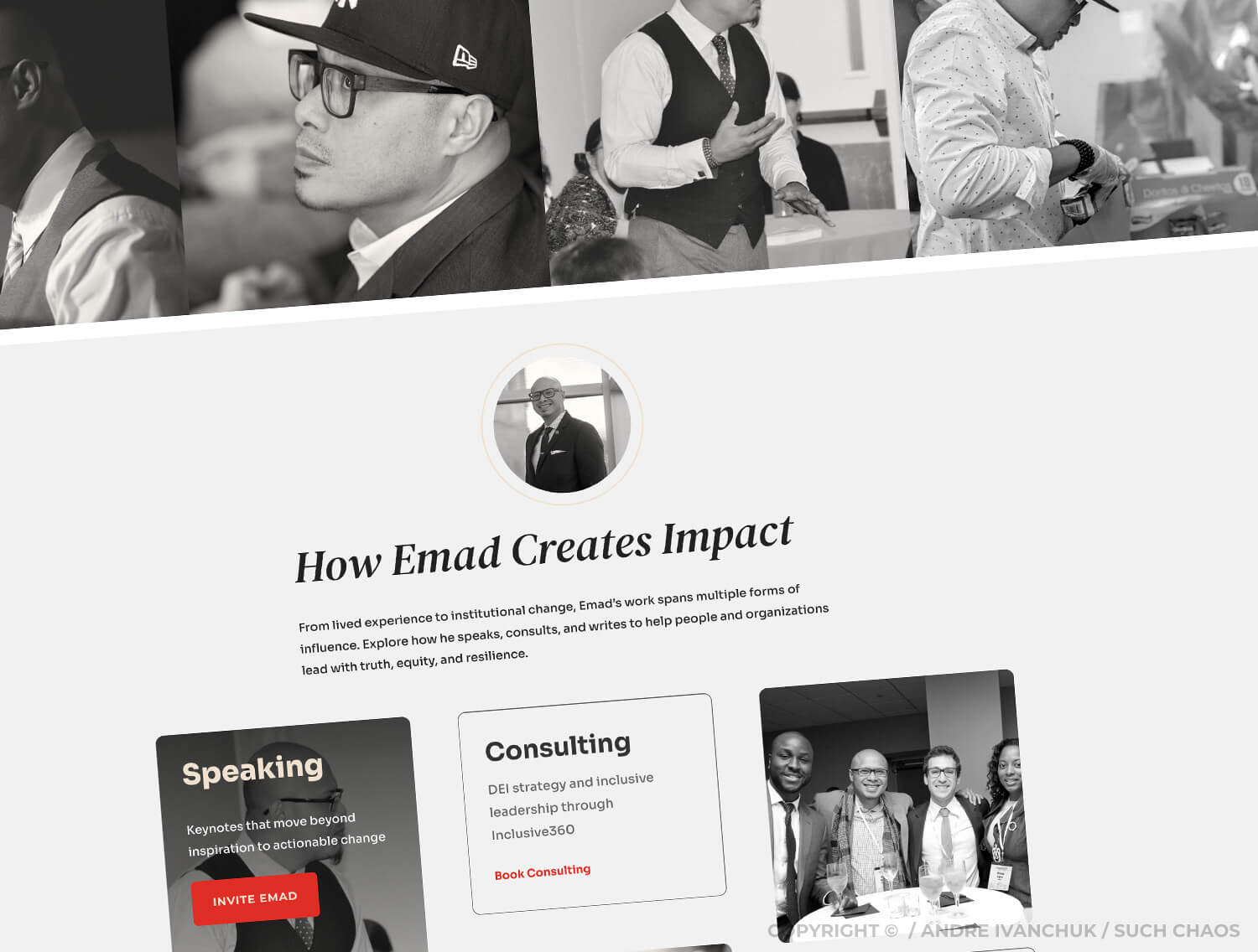 Andre Ivanchuk Such Chaos - Dr. Emad Rahim Author Speaker Personal Branding Positioning Website Design 13