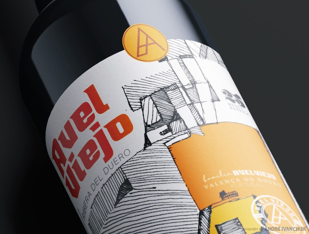 Avel Viejo Winery Branding and Wine Bottle Label Design Valença do Douro Portugal